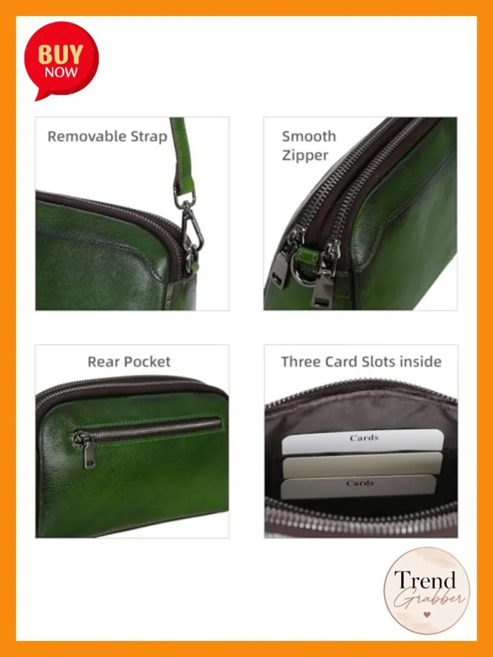 Genuine Leather Crossbody Bag with Multiple Compartments | Vintage Satchel Hobo